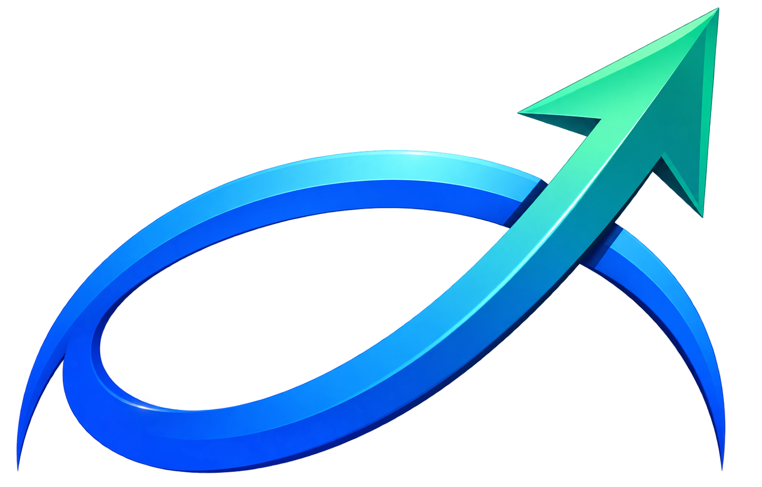 Eklavya logo: a loop with an arrow rising out of it